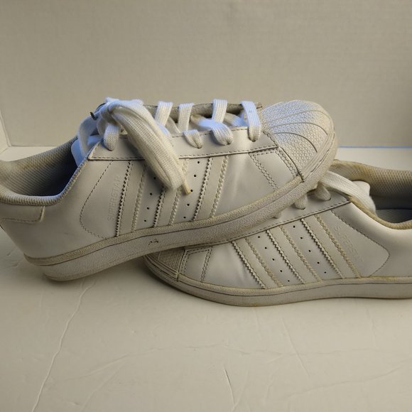 Adidas superstar white leather low top US size 4 ART B23641 - Picture 7 of 10